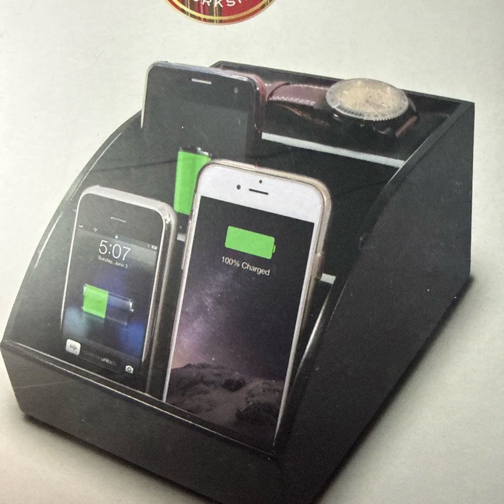 Sleek Black Multi-Device Charging Station